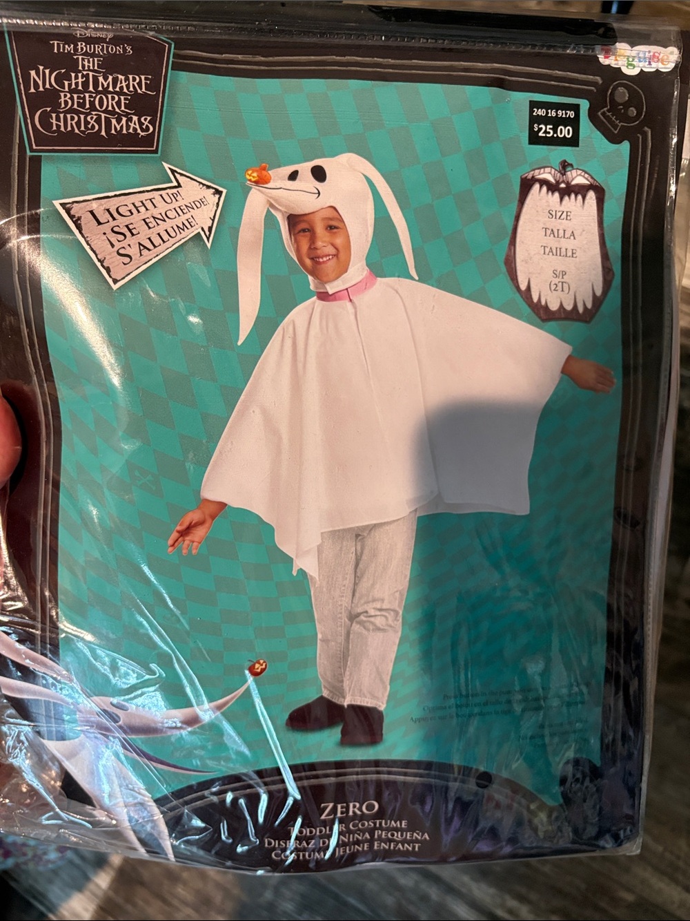 The Nightmare Before Christmas Zero Toddler Costume Age 2T